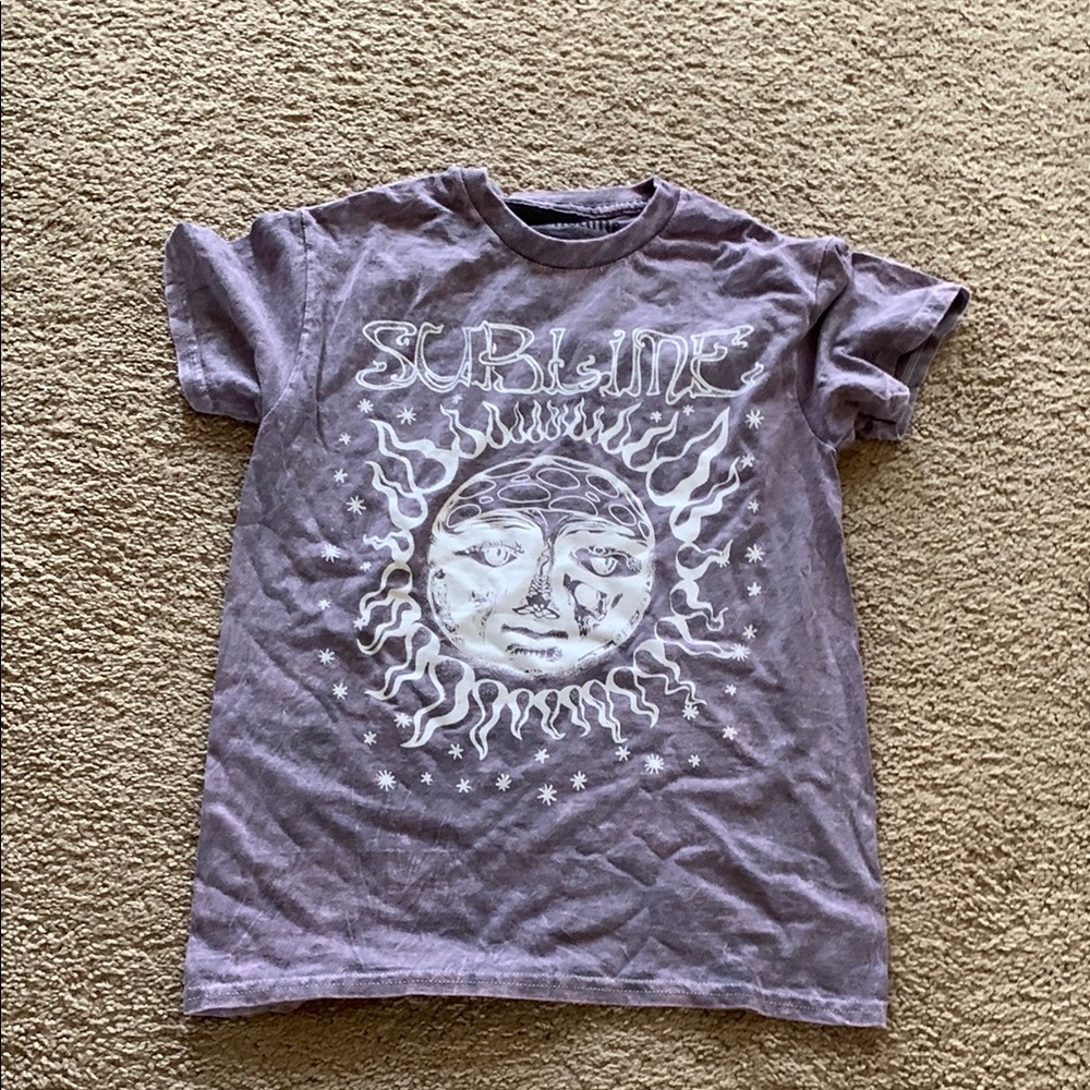 Purple Short Sleeve Tee with Celestial Design